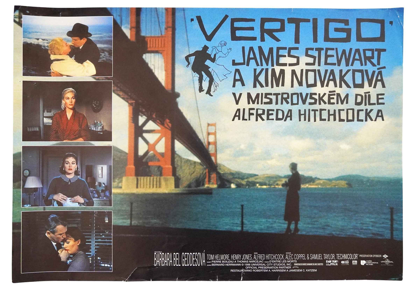 VERTIGO Alfred Hitchcock "Kim Novakova" Czech Lobby Card