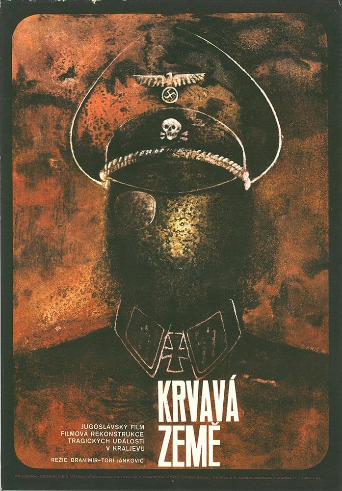 MASSAKER AM MITTAG | Crvena zemlja | Tschechisches Filmplakat für jugoslawischen Film