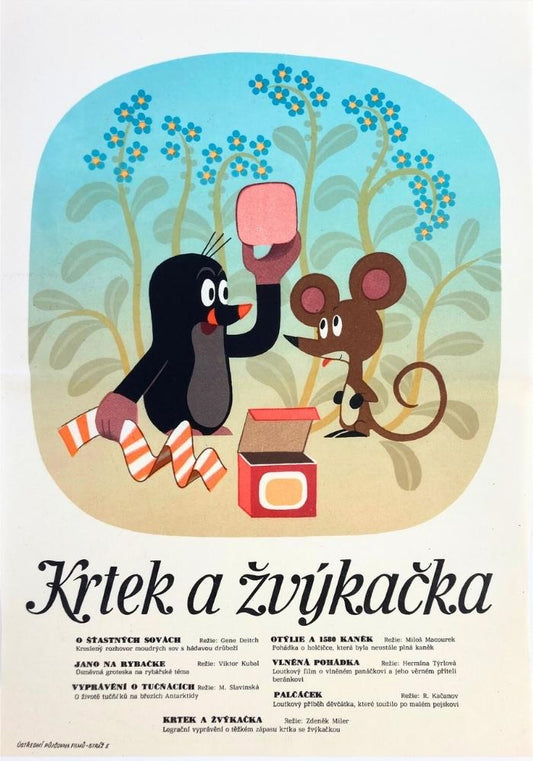 KLEINER MAULWURF UND EIN KAUGUMMI Vintage Tschechische Poster