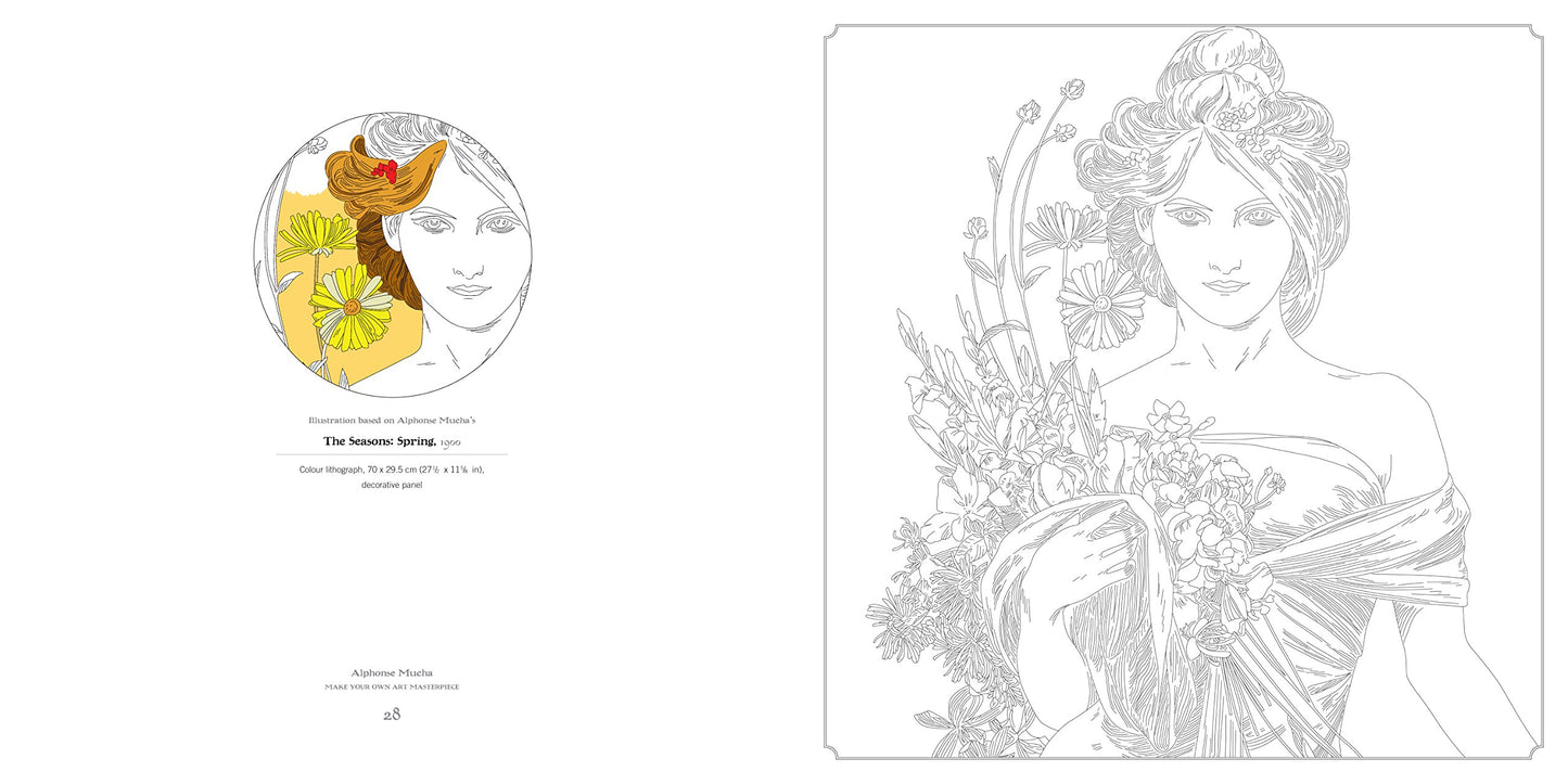 Alphonse Mucha (Kunst-Malbuch): Gestalten Sie Ihr eigenes Kunst-Meisterwerk
