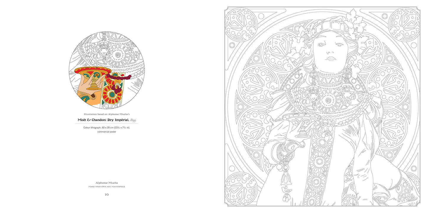 Alphonse Mucha (Kunst-Malbuch): Gestalten Sie Ihr eigenes Kunst-Meisterwerk