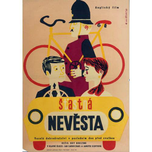 HAPPY IS THE BRIDE Vintage Tschechisches Filmplakat