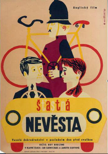 HAPPY IS THE BRIDE Vintage Czech Film Poster