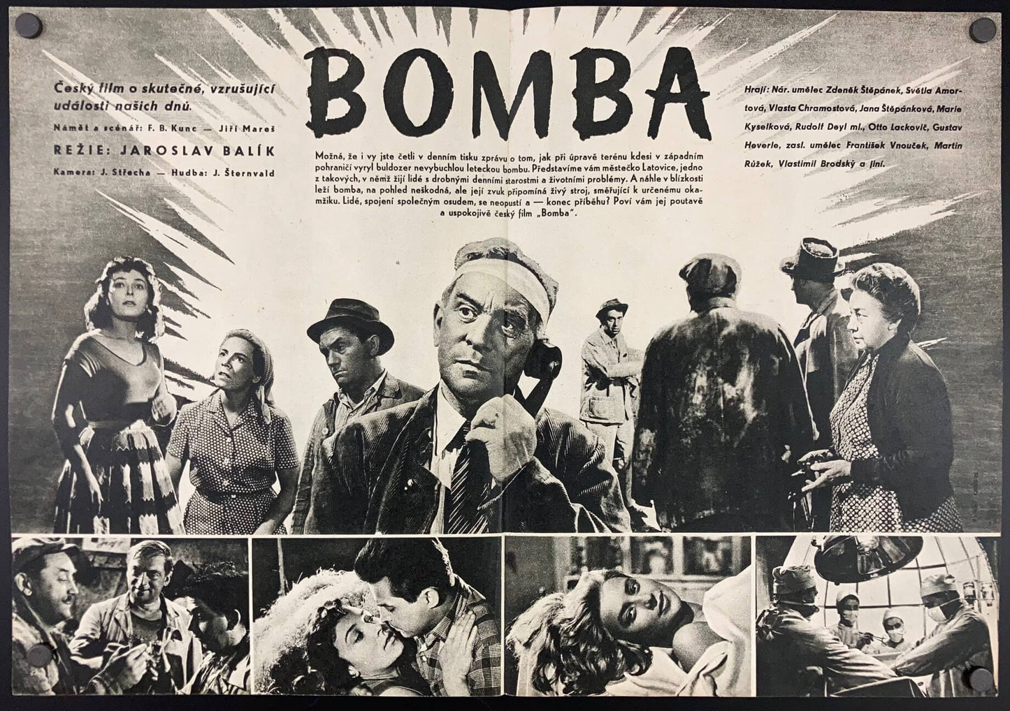 BOMBA 1957 Tschechoslowakisches Kinoplakat | Doppelseitig