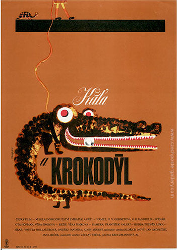 Die kleine Kate und das Krokodil, schönes tschechisches Poster für Kinder