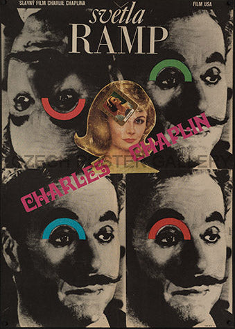 Limelight Original Vintage Czech Eastern European Film poster for Charlie Chaplin's Movie