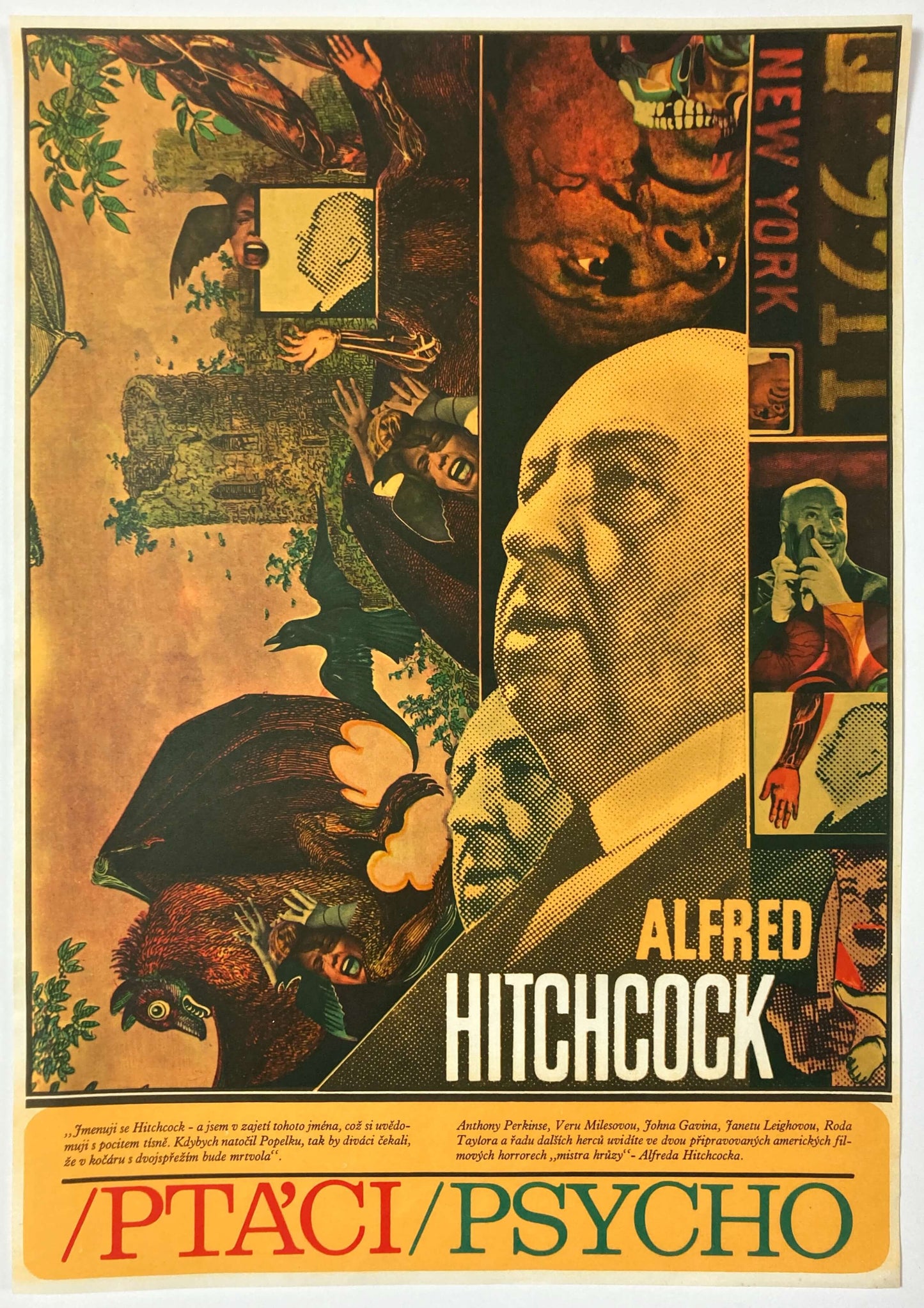PSYCHO & BIRDS | Alfred Hitchcock | Tschechisches Filmplakat im Doppelpack