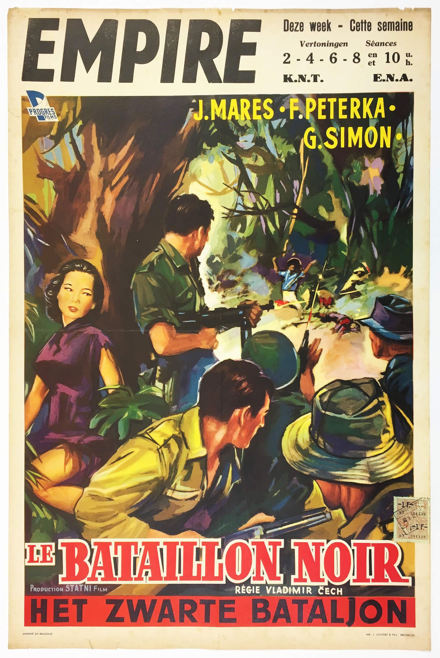 BLACK BATTALION (Cerny prapor) ベルギー映画ポスター、承認スタンプ付き!