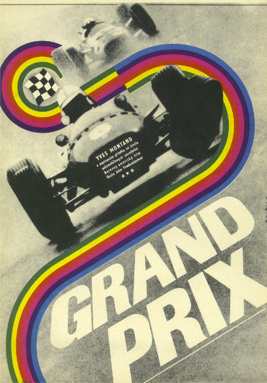 GRAND PRIX | Yves Montand | Tschechisches Filmplakat