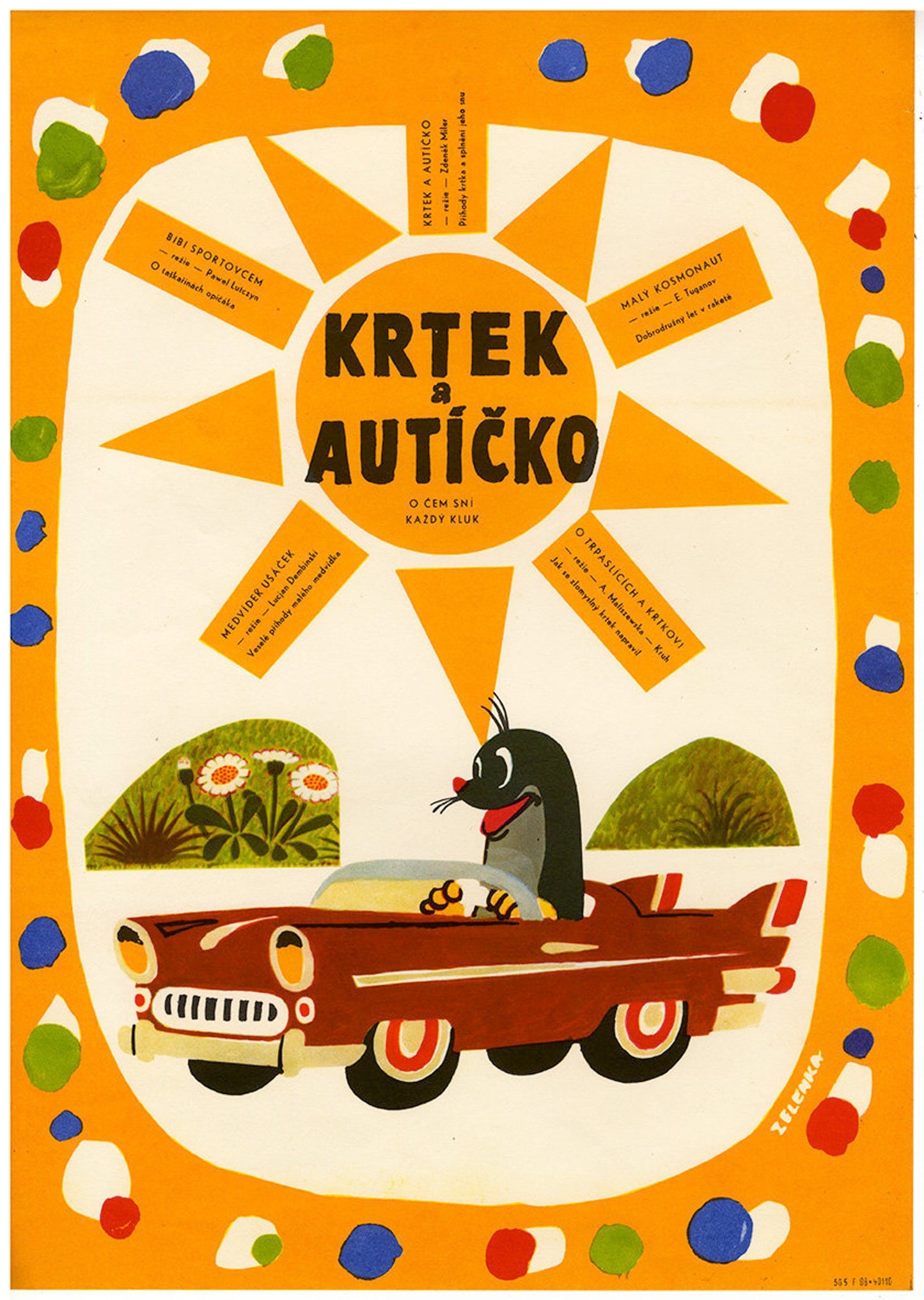 Der kleine Maulwurf und das Auto (Krtek a auticko) Tschechisches Animationsplakat