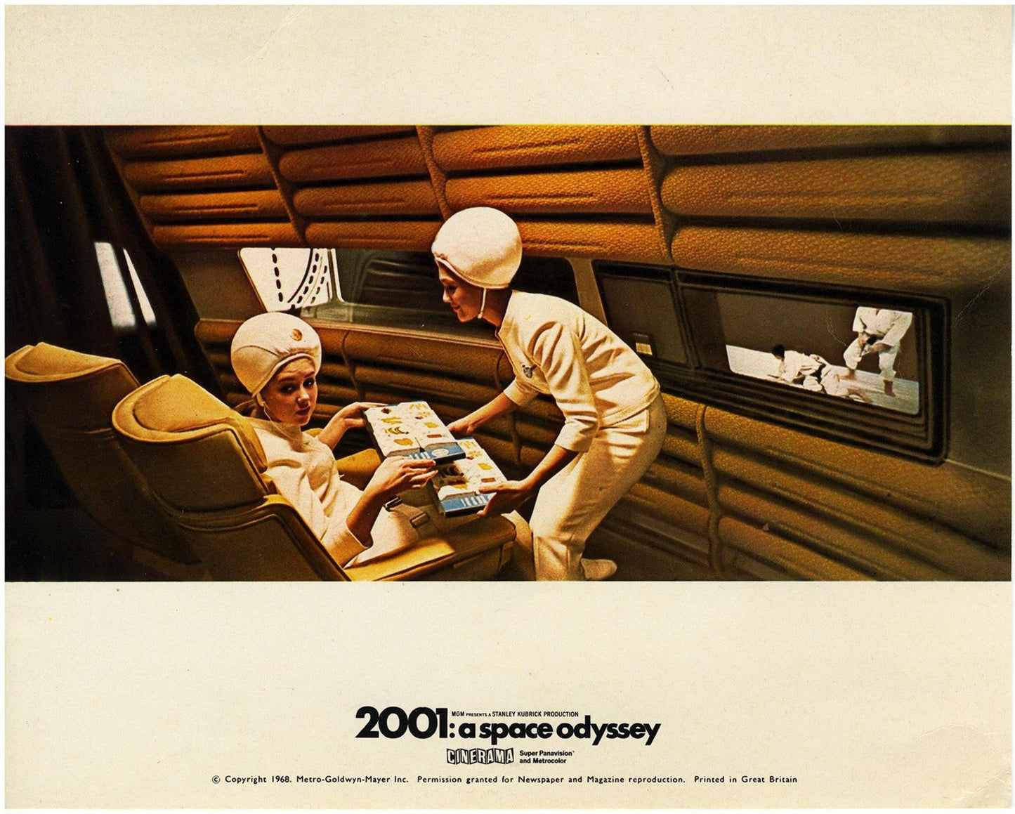 2001: Odyssee im Weltraum. Eine originale englische Vintage-Film-Lobbykarte für die Eingangshalle.