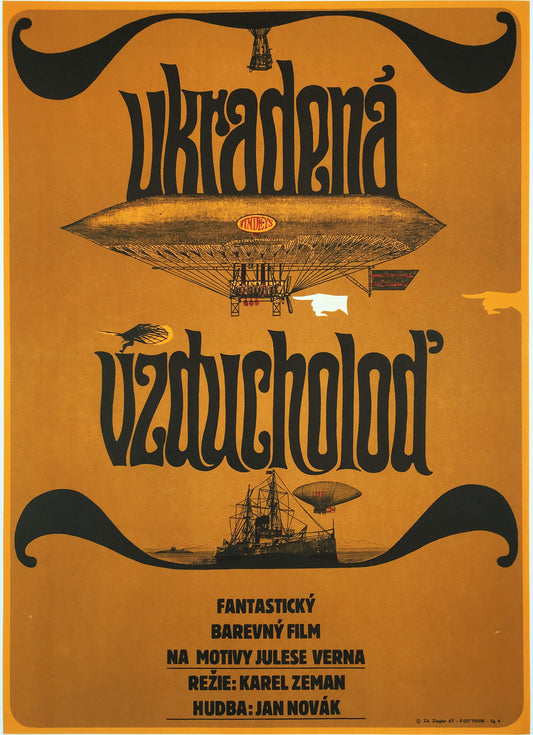 GESTOHLENES LUFTSCHIFF | Tschechische Animation | Karel Zeman | Tschechisches Filmplakat