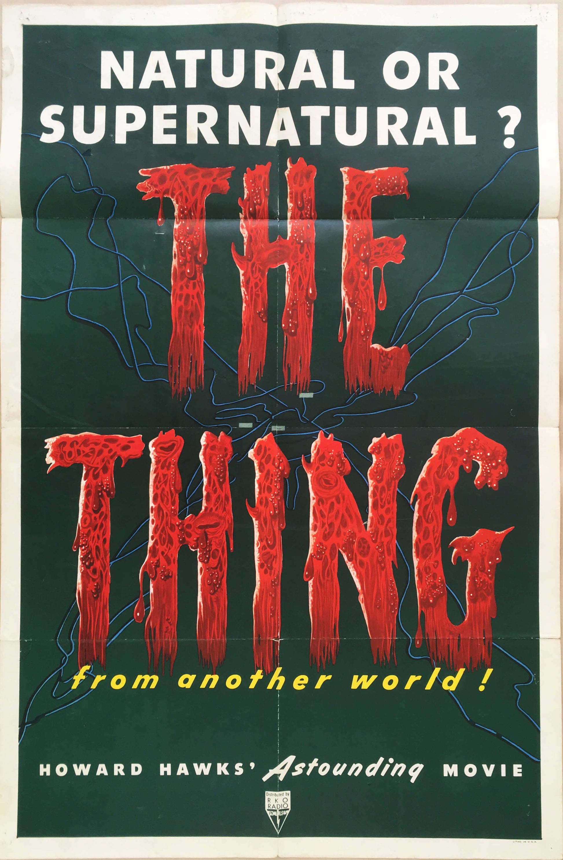 The Thing from another world old 1951 one sheet cinema poster