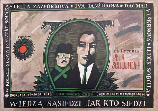 Polish Movie Poster for Czech Film - Co je doma, to se počítá, pánové (Wiedza sasiedzi jak kto siedzi)