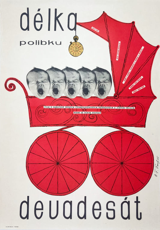Délka Polibku Devadesát - Czech Film Poster - Cool Pram Image