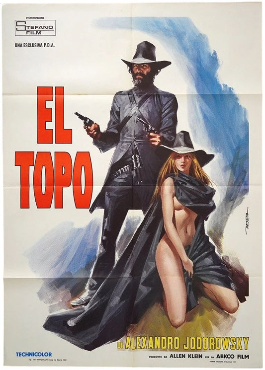 EL TOPO Original Vintage Italian Erotic Movie Poster One Panel 2 Fogli