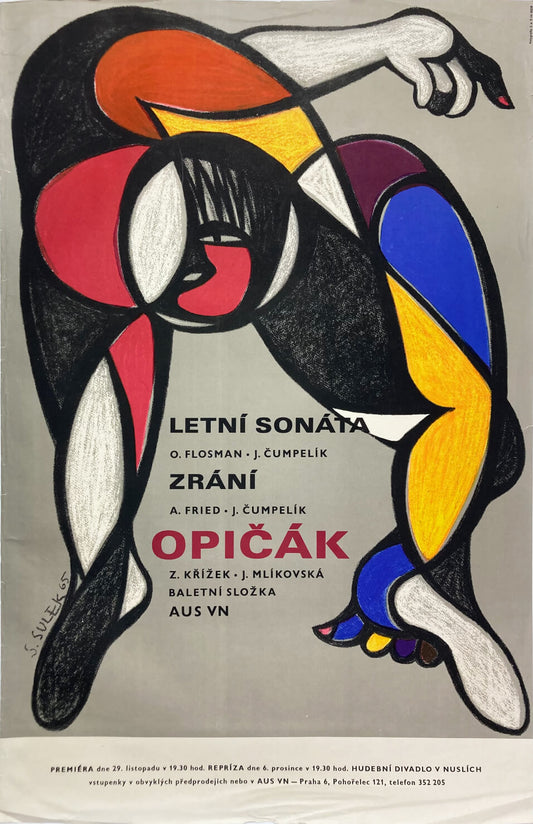 1965 Czechoslovak Theatre Poster by Svatopluk Sulek