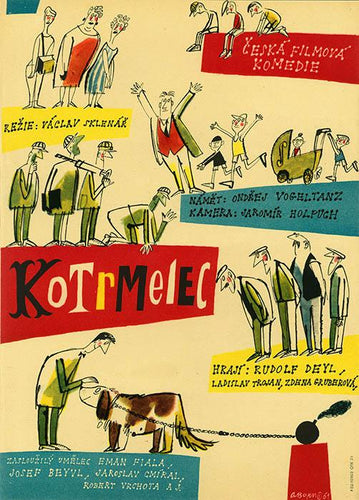 A Somersault Czech Poster by Adolf Born - Czech Film Poster Gallery