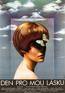 Olga Polackova Vyletalova art of a woman, hairdo and butterfly - Czech Poster Gallery