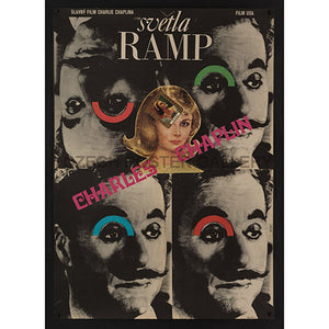 Limelight Original Vintage Czech Eastern European Film poster for Charlie Chaplin's Movie