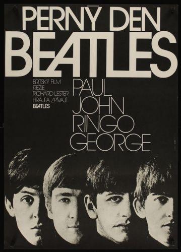 A Hard Day's Night - The Beatles Vintage Czech Poster - Czech Film Poster Gallery