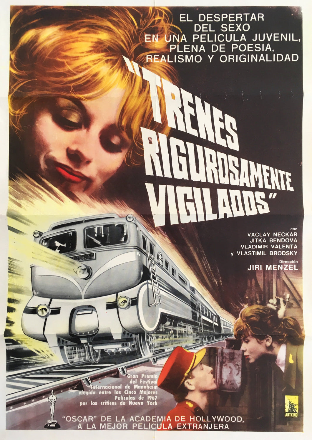 CLOSELY WATCHED TRAINS Oversized Argentinian Vintage Poster - Czech Film Poster Gallery