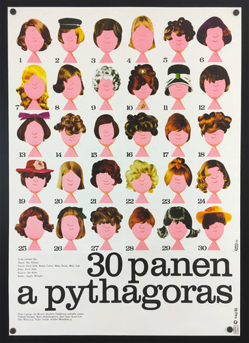 Poster image art of ladies heads with different hair styles hairdo - Czech poster Gallery