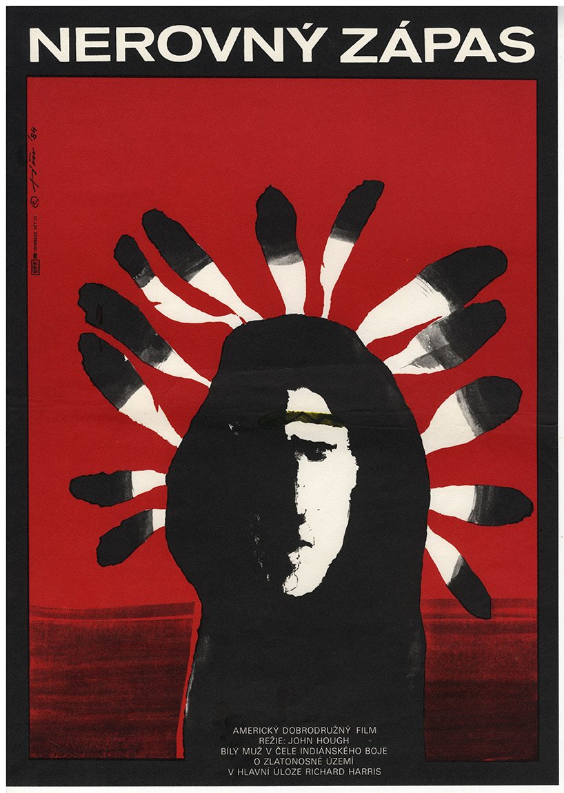 Triumphs of a Man Called Horse art of a first nation man and feathers - Czech Film Poster Gallery