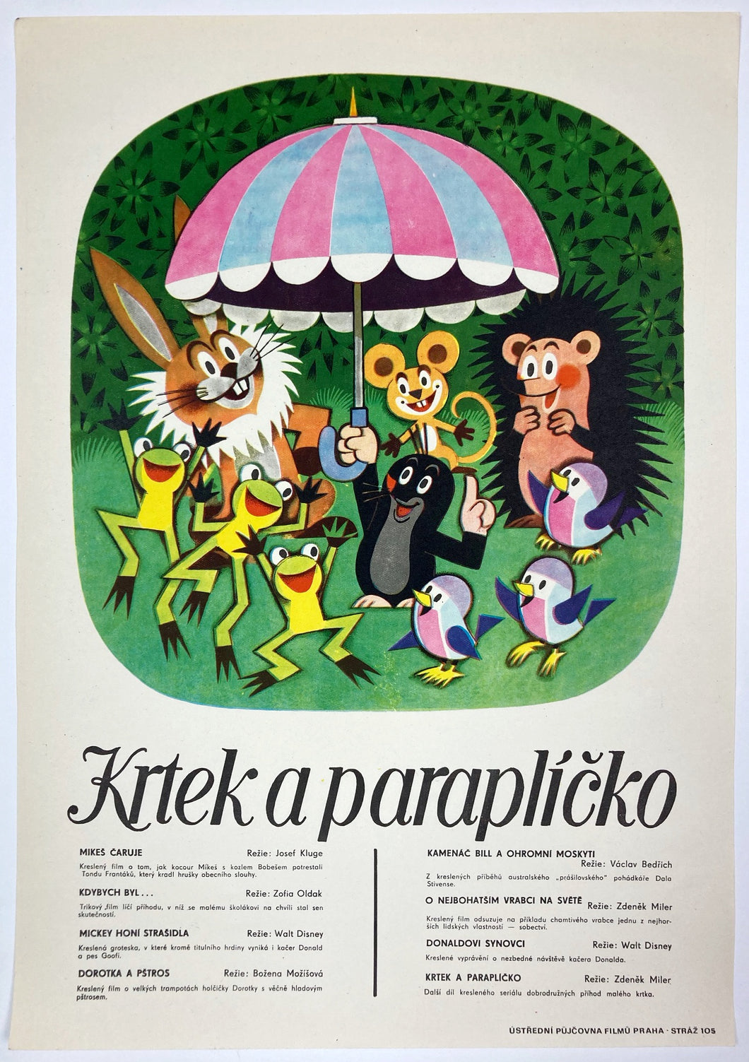 LITTLE MOLE AND UMBRELLA | Krtek a paraplicko | Zdenek Miler Poster